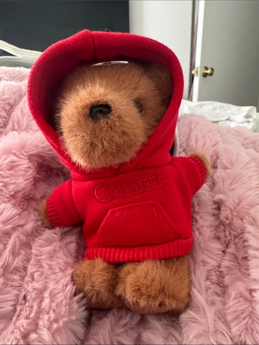 Comfort Red Plush Dog Hoodie Toy - Red